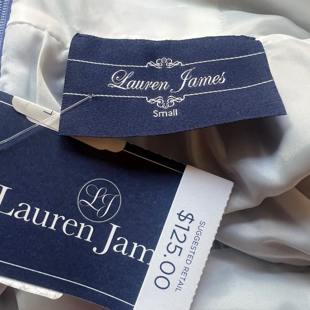 Lauren James Size S NEW Royal Blue White Emerson Oxford Sleeveless A-Line Dress - Picture 12 of 16